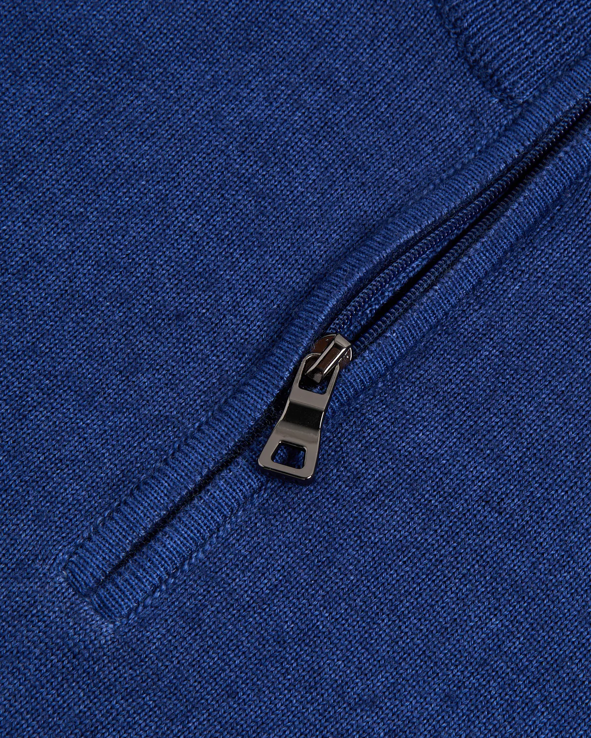 Blue 12 Gauge Quarter Zip Frosted Garment Dyed Wool Sweater - Image 5