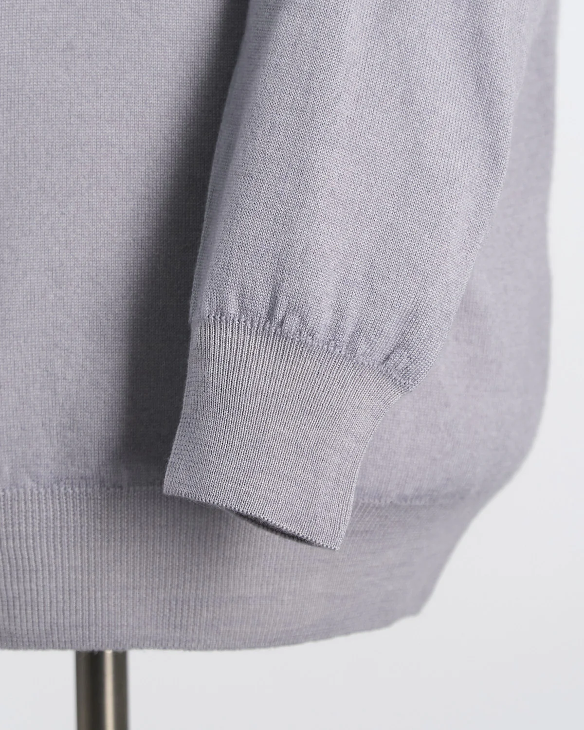 Silver 12 Gauge Quarter Zip Frosted Garment Dyed Wool Sweater - Image 5