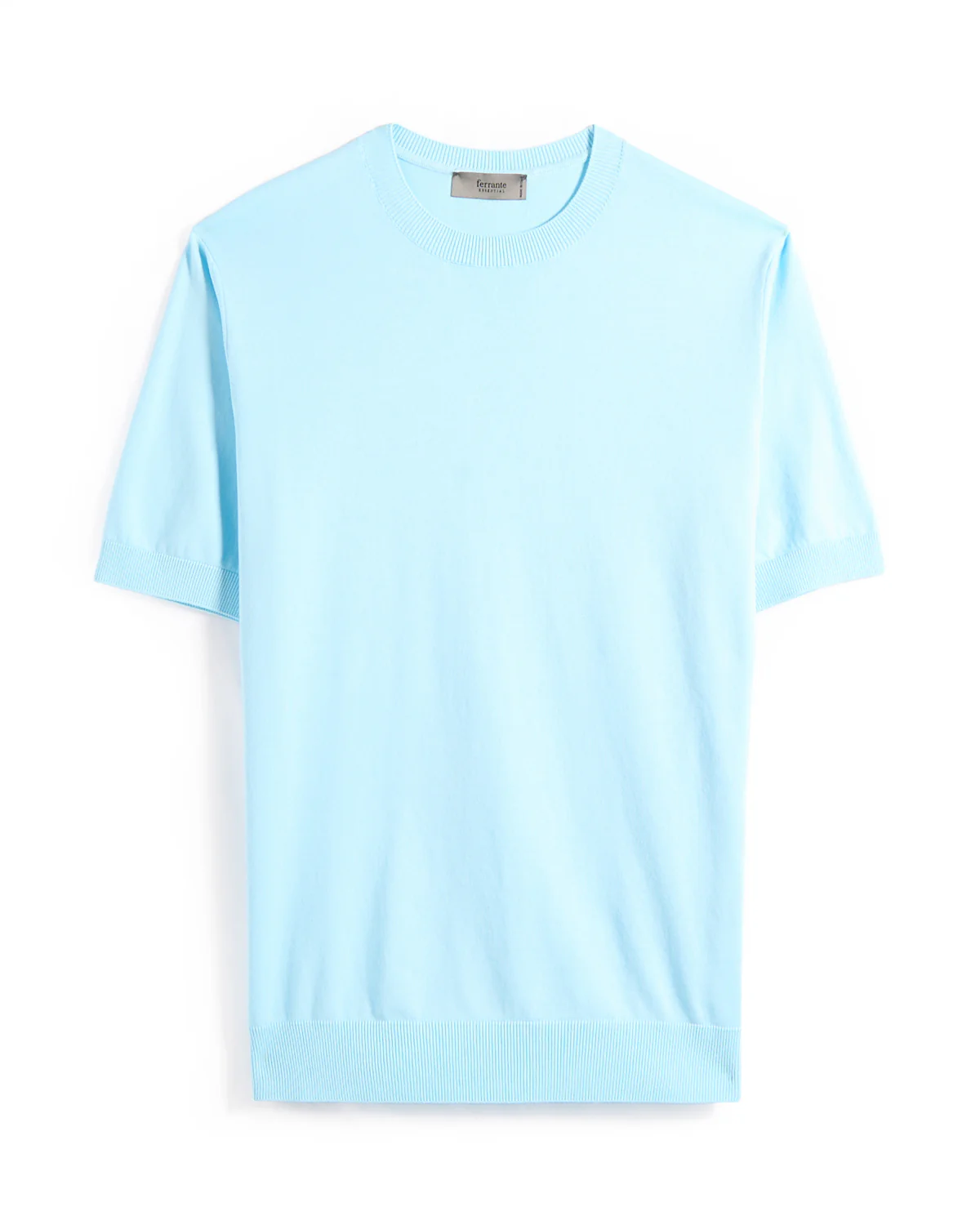 Straight Banded Bottom Crisp Cotton T-Shirt
