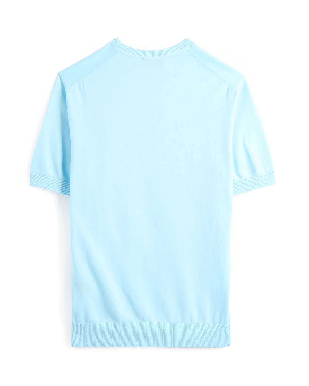 Straight Banded Bottom Crisp Cotton T-Shirt - Image 3