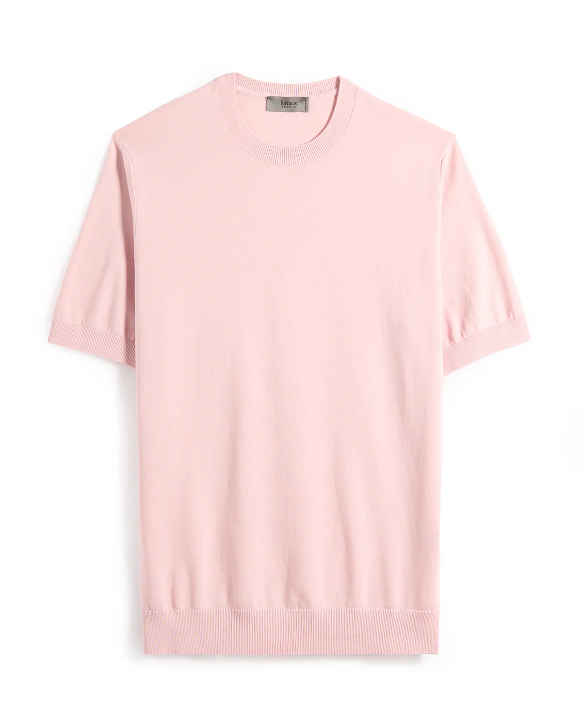Straight Banded Bottom Crisp Cotton T-Shirt