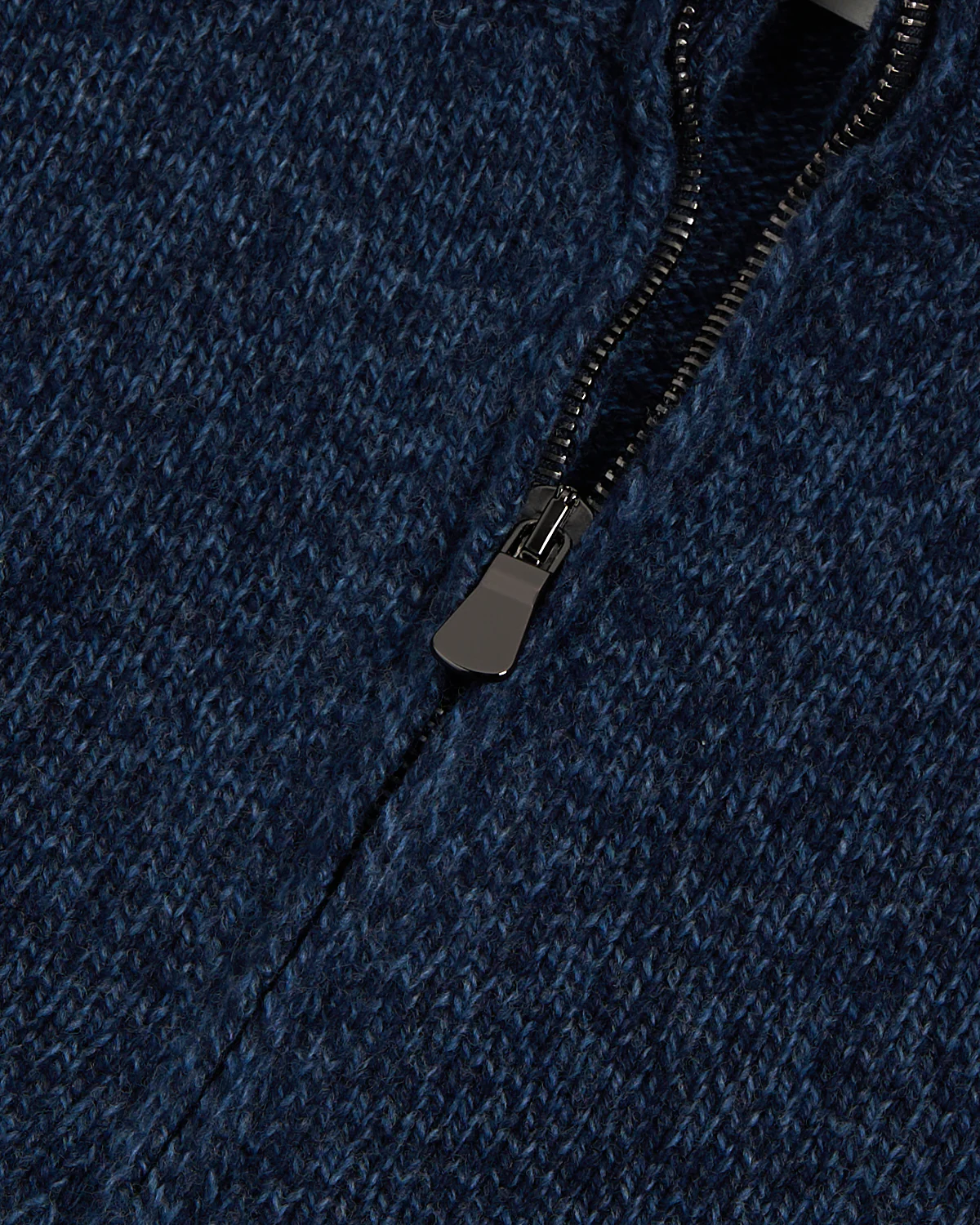 Heathered Wool Ribbed Quarter Zip Sweater - Image 5