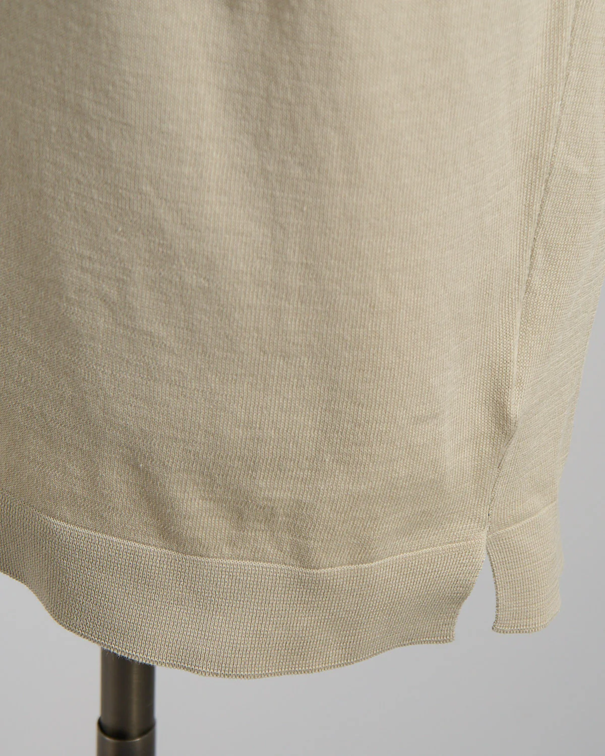 Neutral Straight Bottom Fine Knit Long Sleeve Crewneck - Image 4