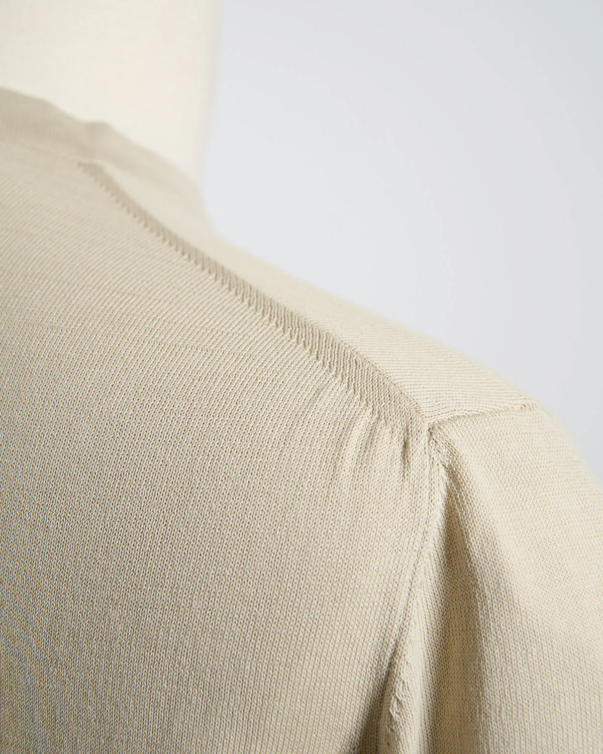 Neutral Straight Bottom Fine Knit Long Sleeve Crewneck - Image 5