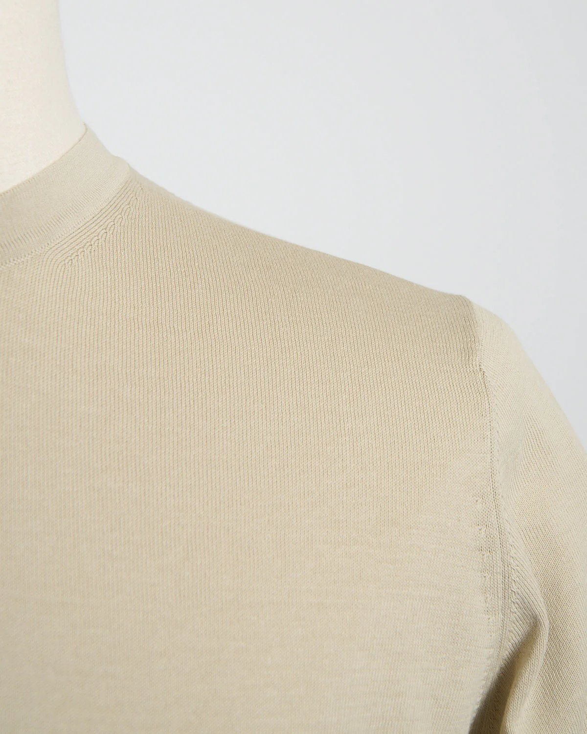 Neutral Straight Bottom Fine Knit Long Sleeve Crewneck - Image 7