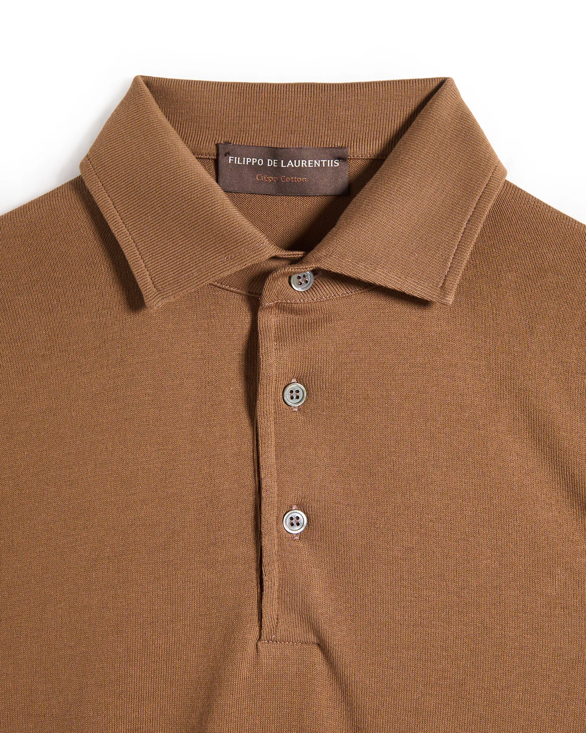 Standup Collar Crêpe Cotton Polo - Image 2