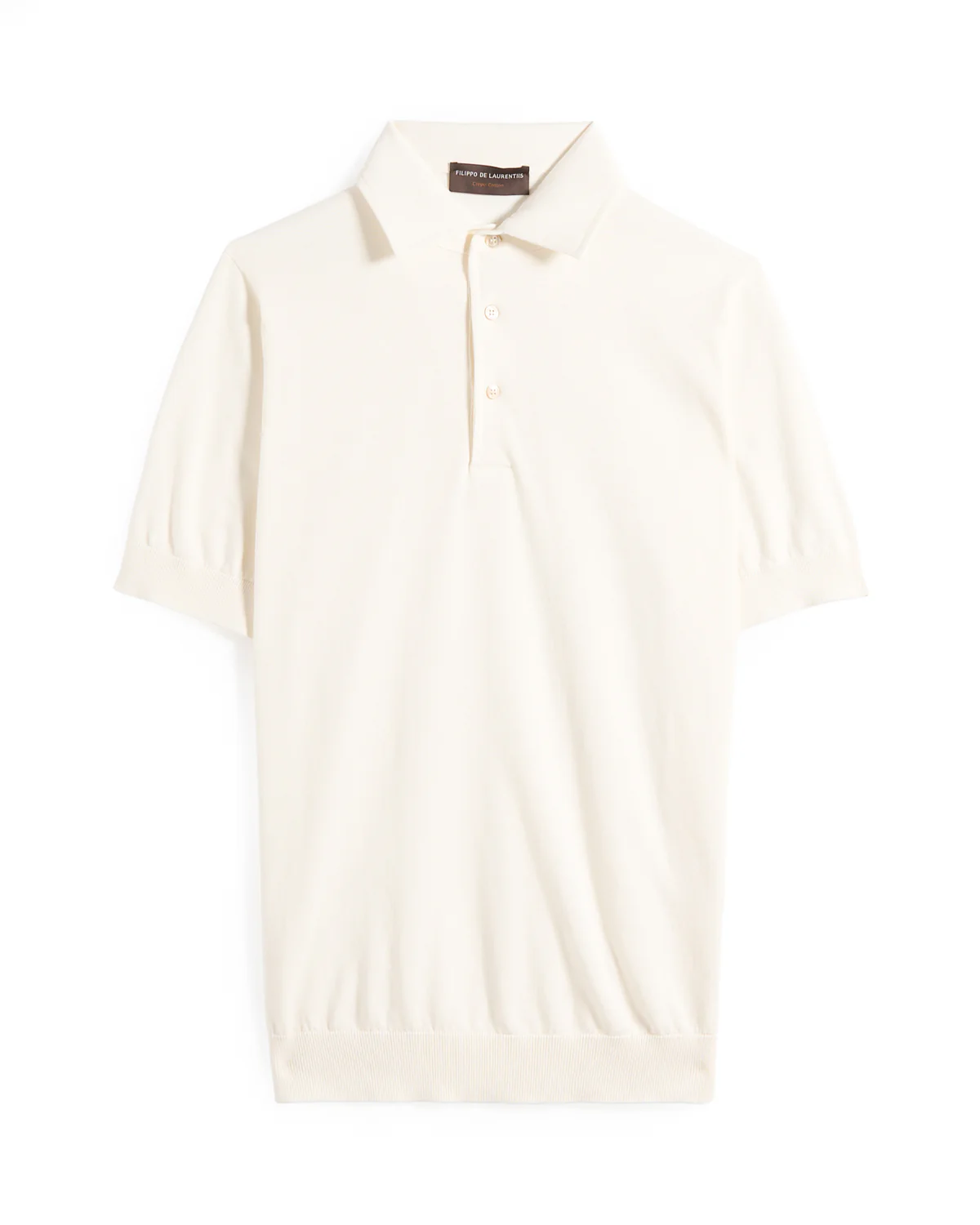 Standup Collar Crêpe Cotton Polo