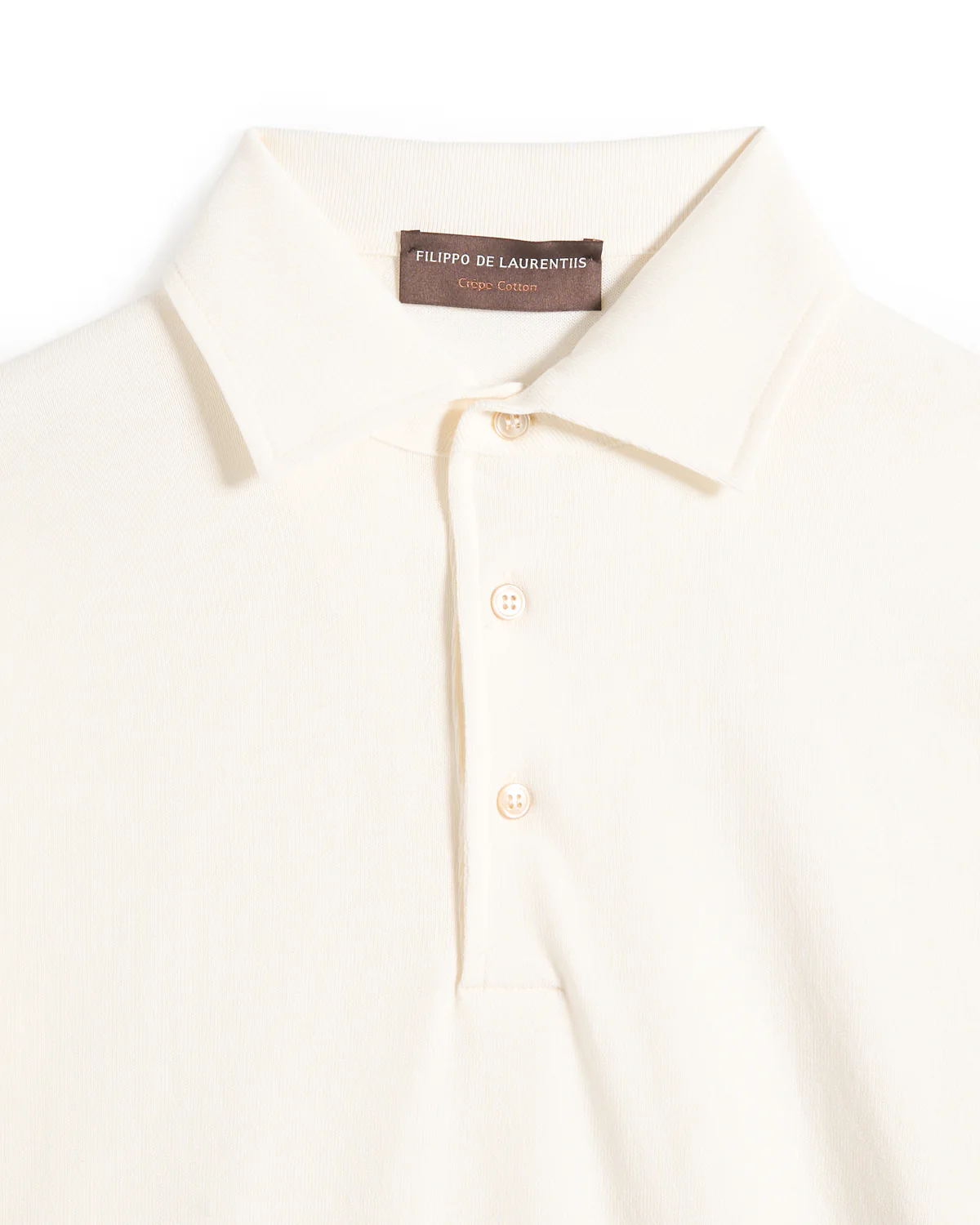 Standup Collar Crêpe Cotton Polo - Image 2