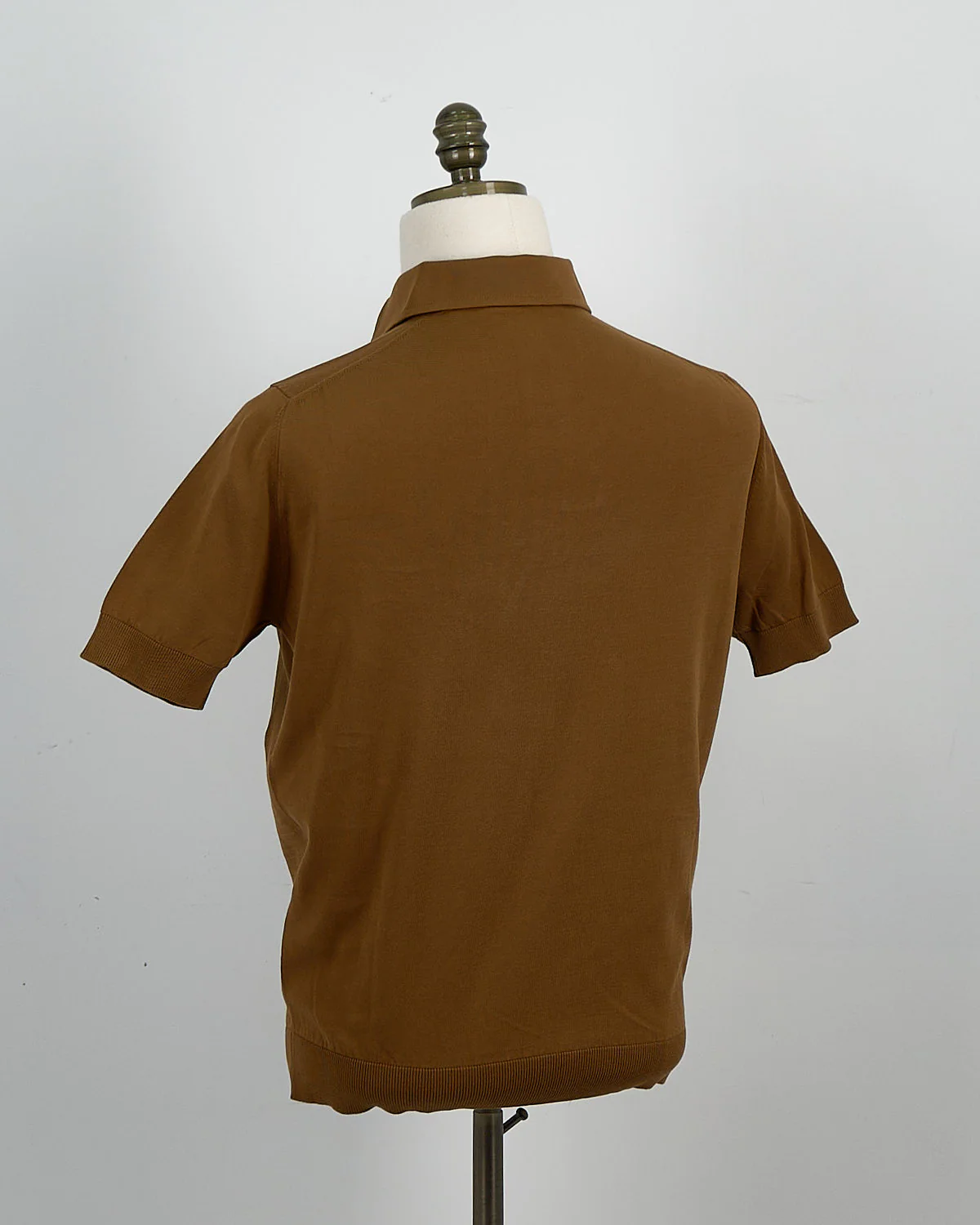 Standup Collar Crêpe Cotton Polo Shirt - Image 3