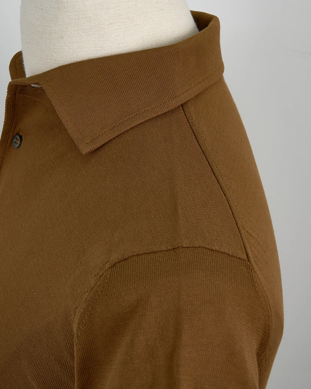 Standup Collar Crêpe Cotton Polo Shirt - Image 4
