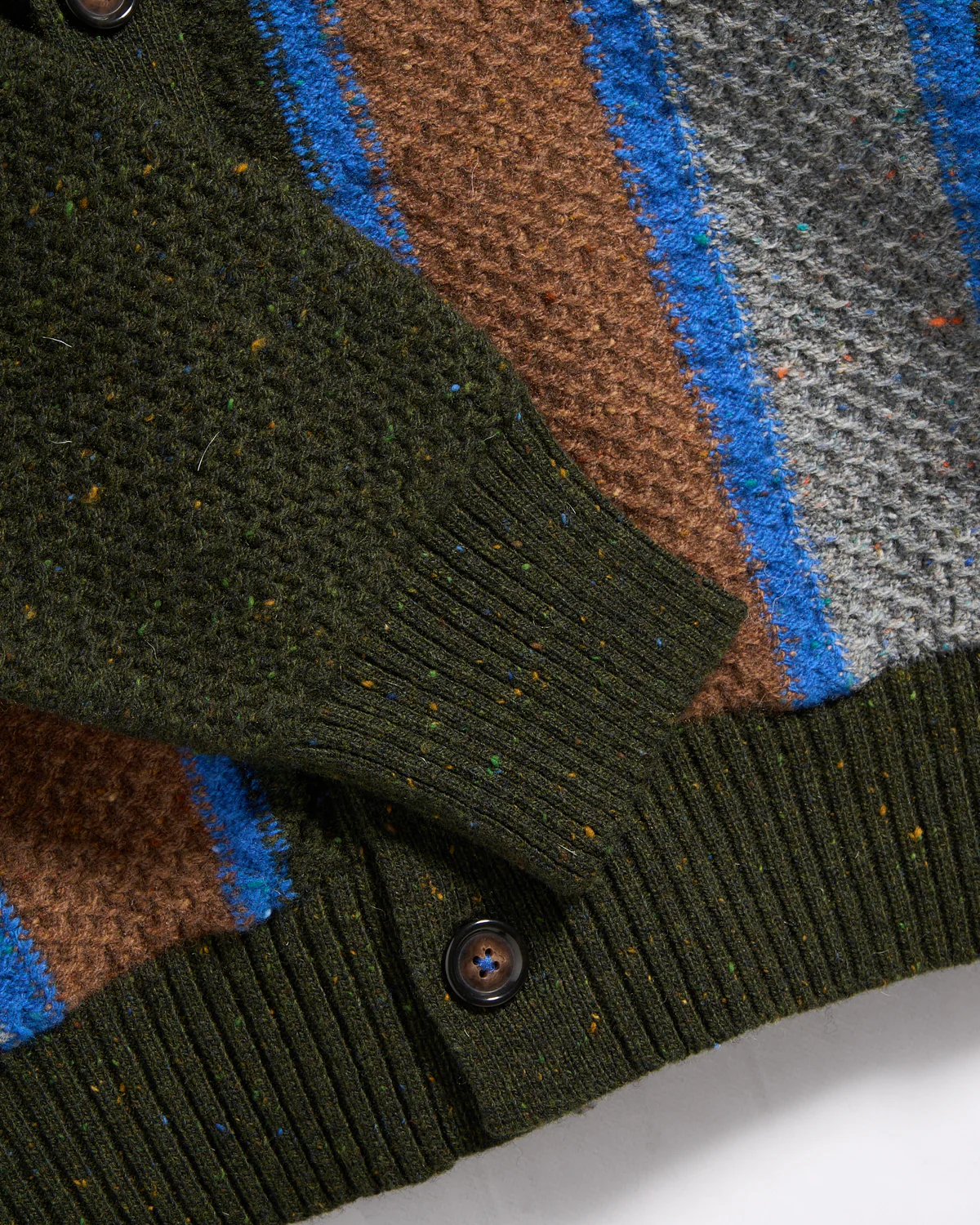 Bowling Stripe Jacquard Knit Cardigan Shirt - Image 2