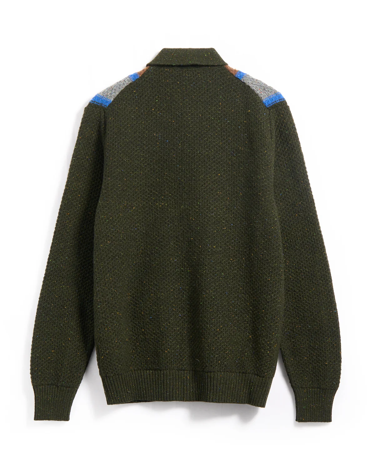 Bowling Stripe Jacquard Knit Cardigan Shirt - Image 3