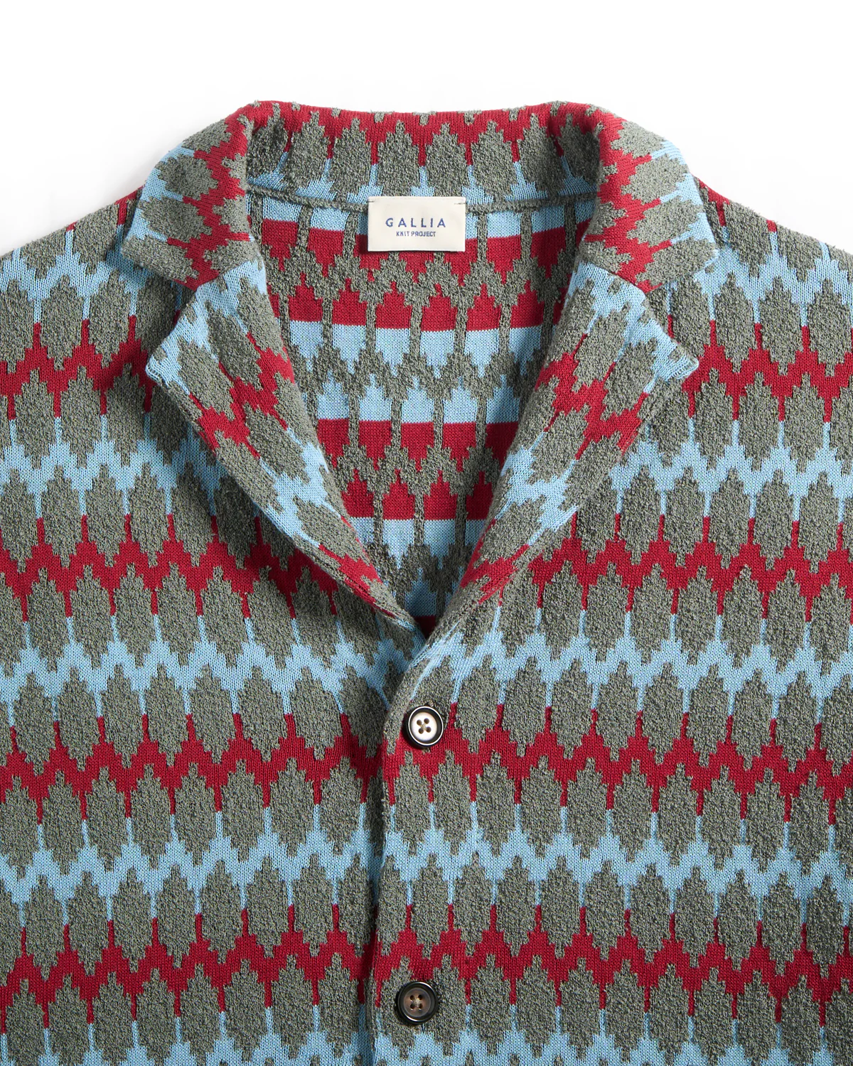 Chevron Jacquard Knit Camp Shirt - Image 2