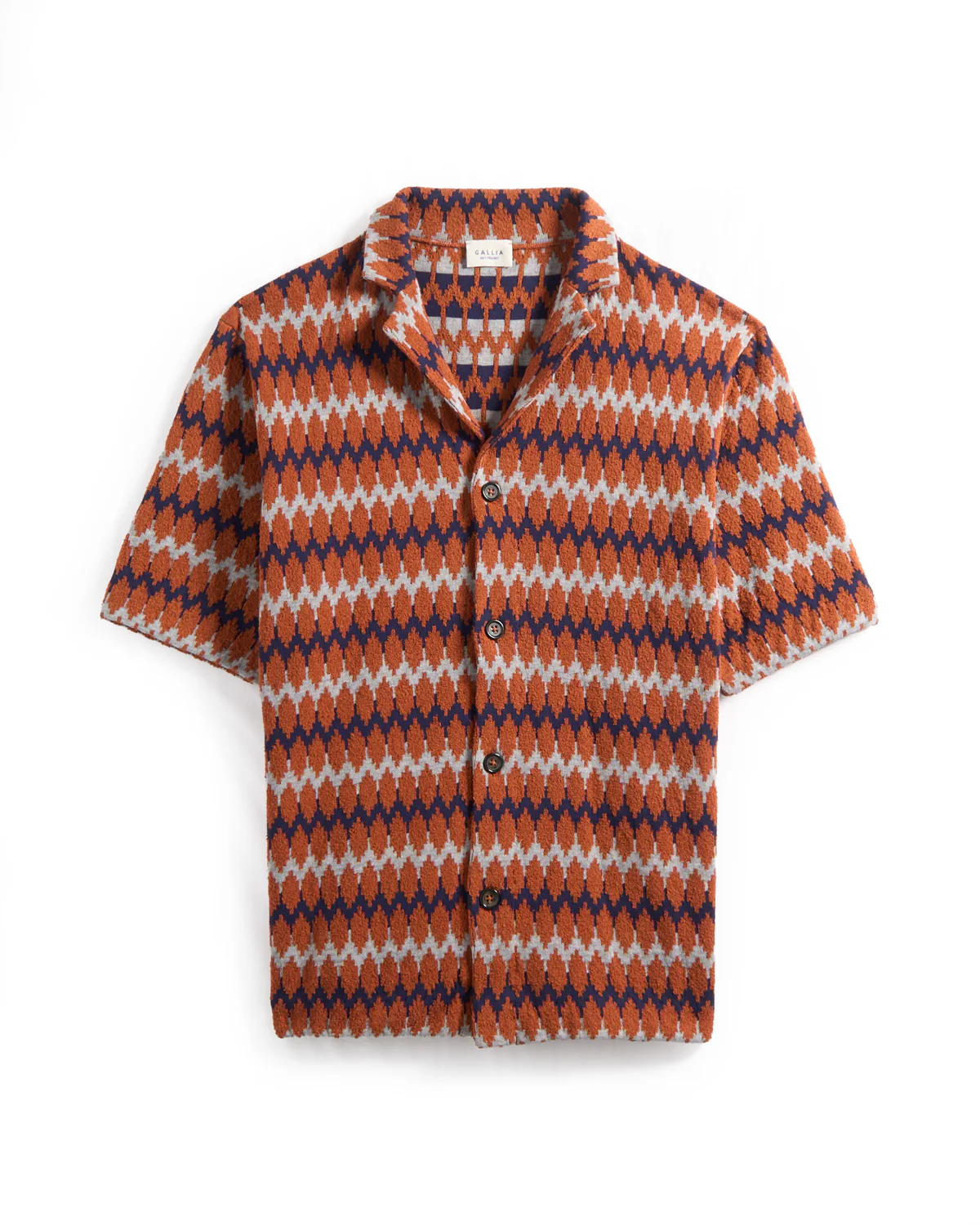 Chevron Jacquard Knit Camp Shirt