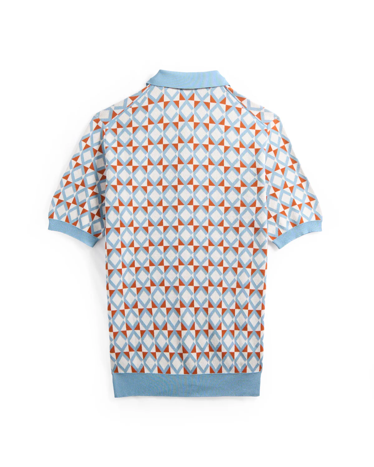 Geometric Contrast Jersey Knit Polo - Image 3