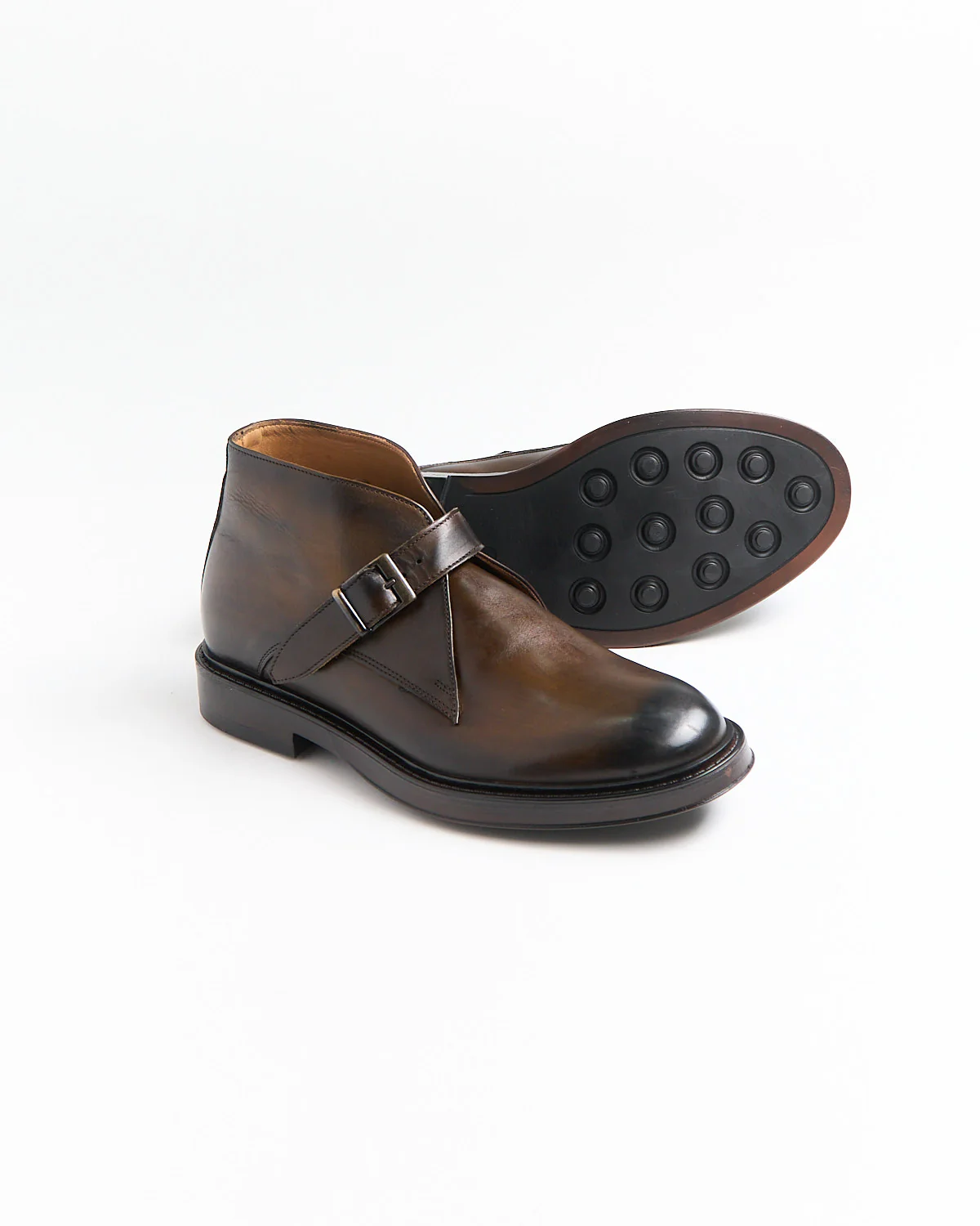 Monk Strap Leather Chukkas
