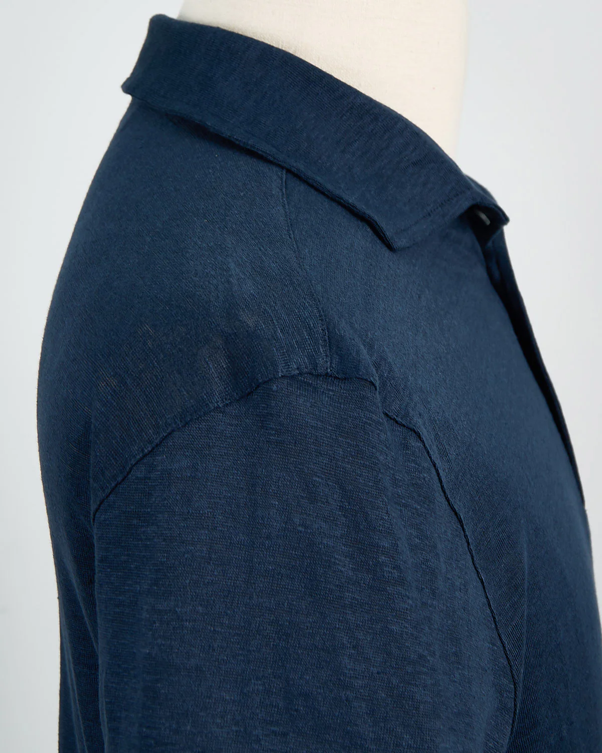 100% Linen Standup Collar Polo - Image 3