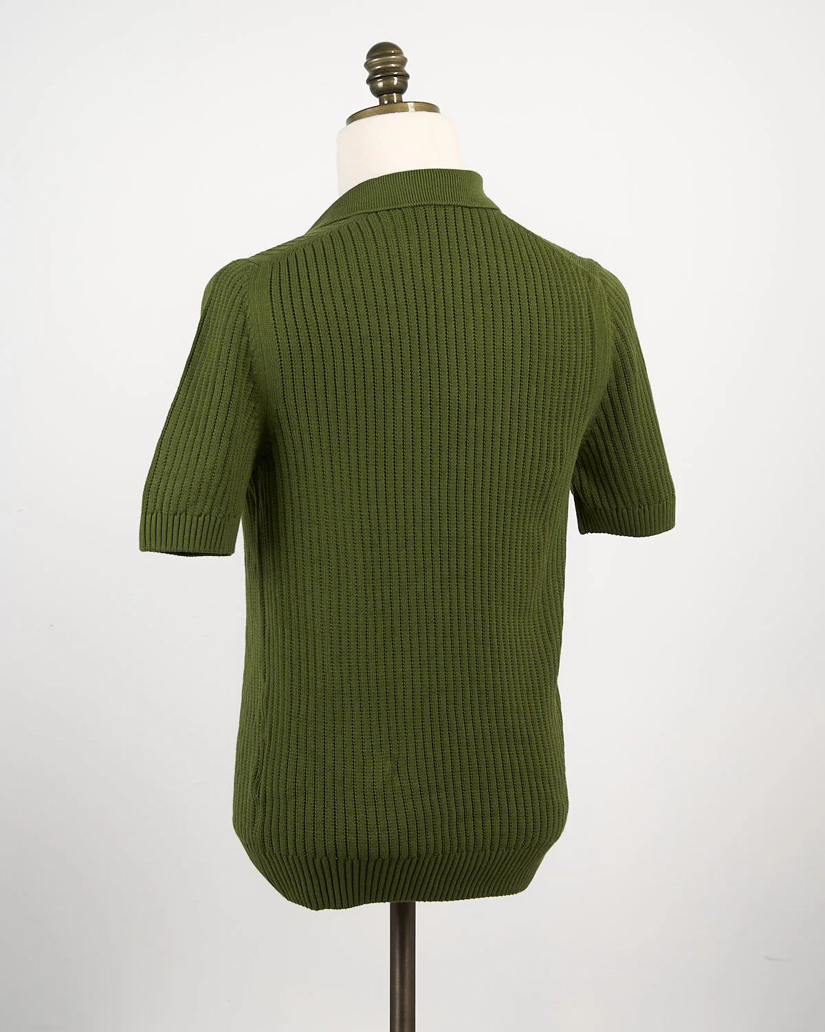 Pearl Stitch Ribbed Johnny Collar Polo - Image 3