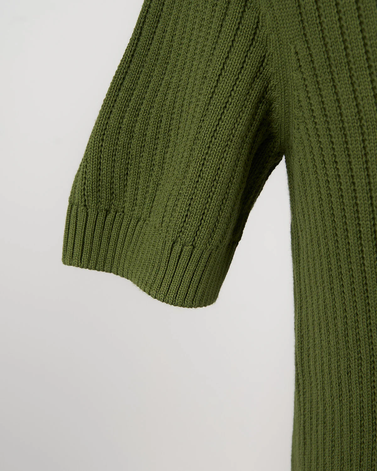 Pearl Stitch Ribbed Johnny Collar Polo - Image 4