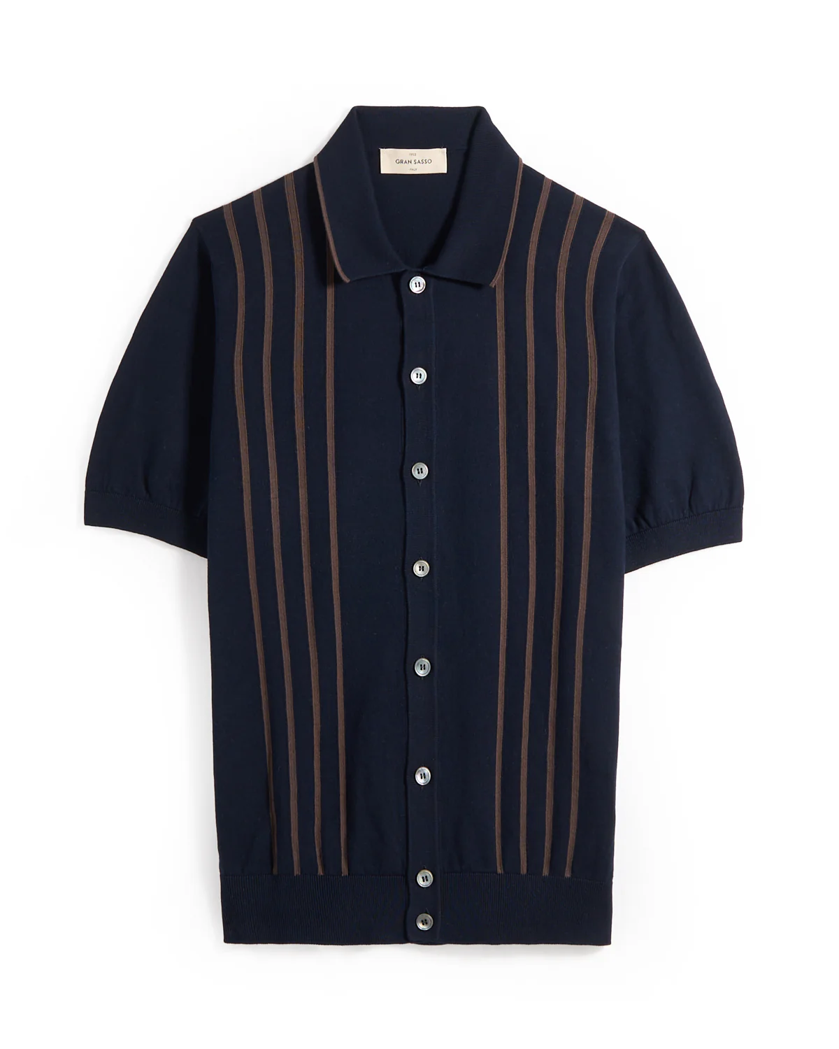 Retro Stripe Full Button Polo