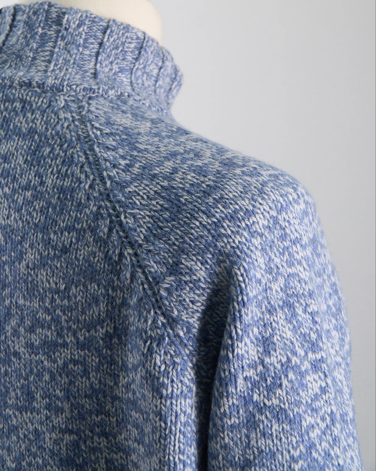 White & Blue Pick Stitch Mock Zip - Image 5