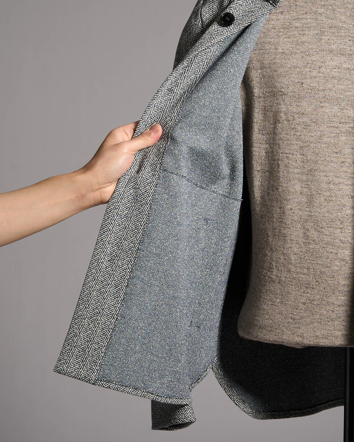 Bouclé Herringbone Shirt Jacket - Image 9