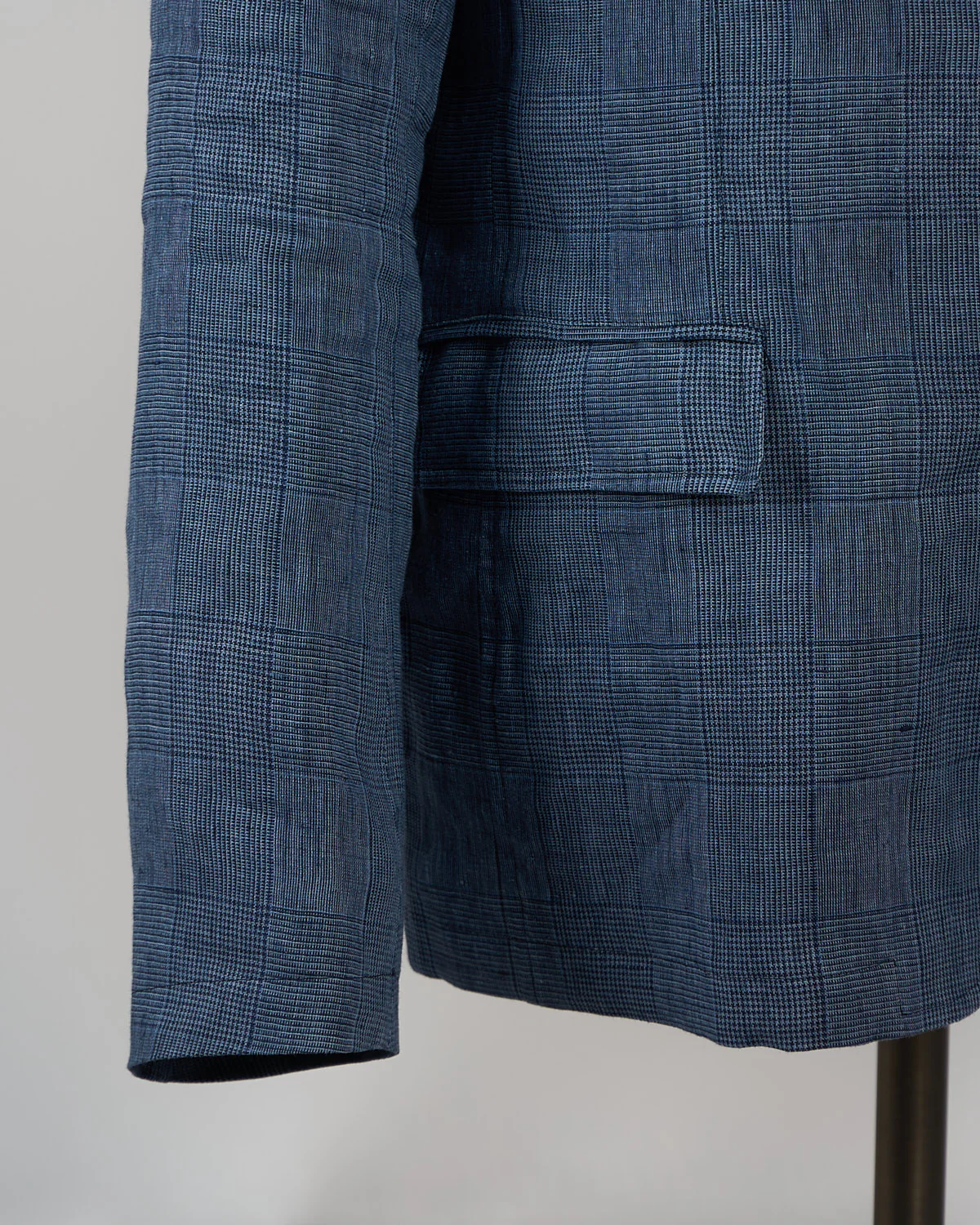 Linen Prince Of Wales Jacket With Buttons - Image 2