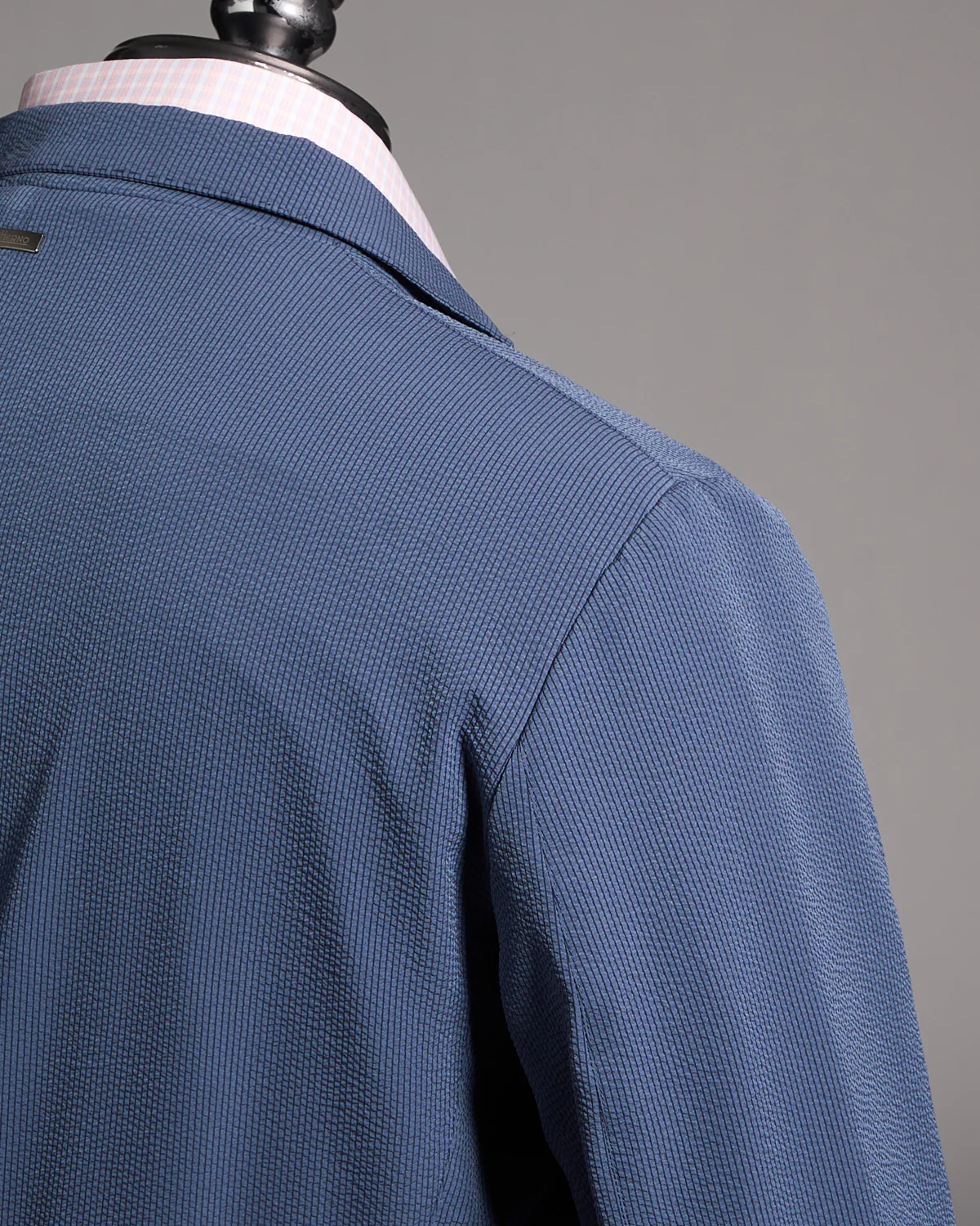 Seersucker Stretch Unlined 2 Button Blazer - Image 3