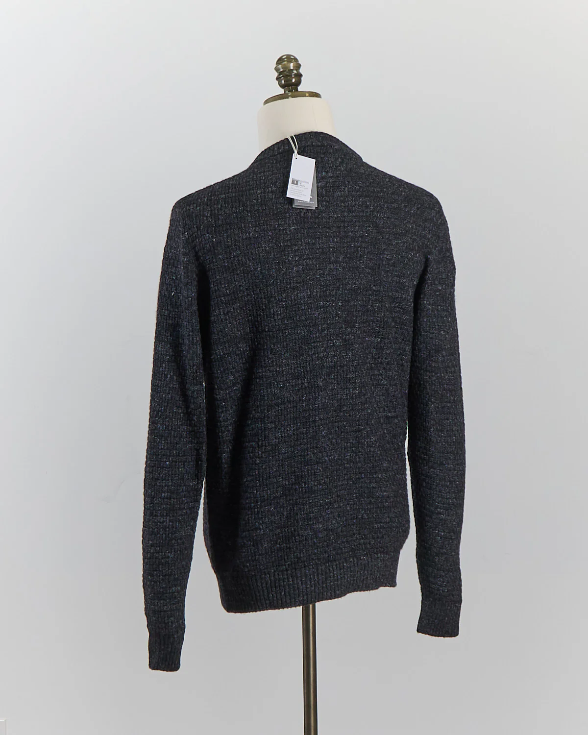 Cashmere & Linen Blend Half Basket Classic Crewneck Sweater - Image 4