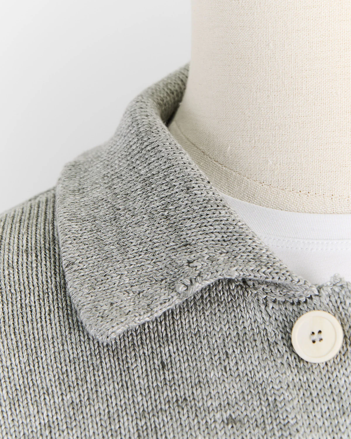Signature 100% Washed Linen Light Grey Mix Shirt Jacket - Image 5