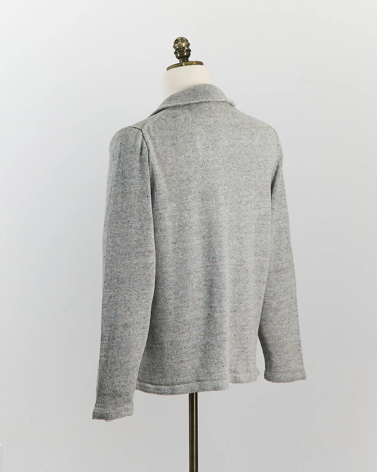 Signature 100% Washed Linen Light Grey Mix Shirt Jacket - Image 9