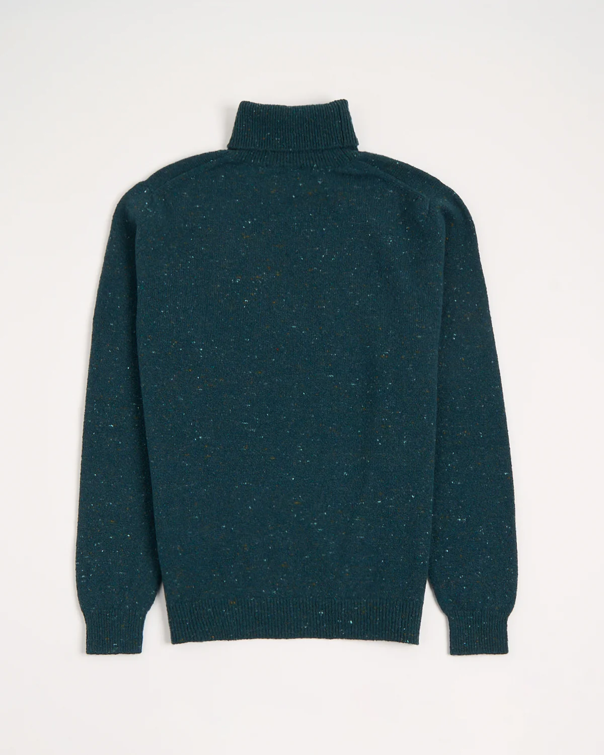 Wool-Cashmere Classic Light Weight Flat Stitch Turtleneck Sweater - Image 3