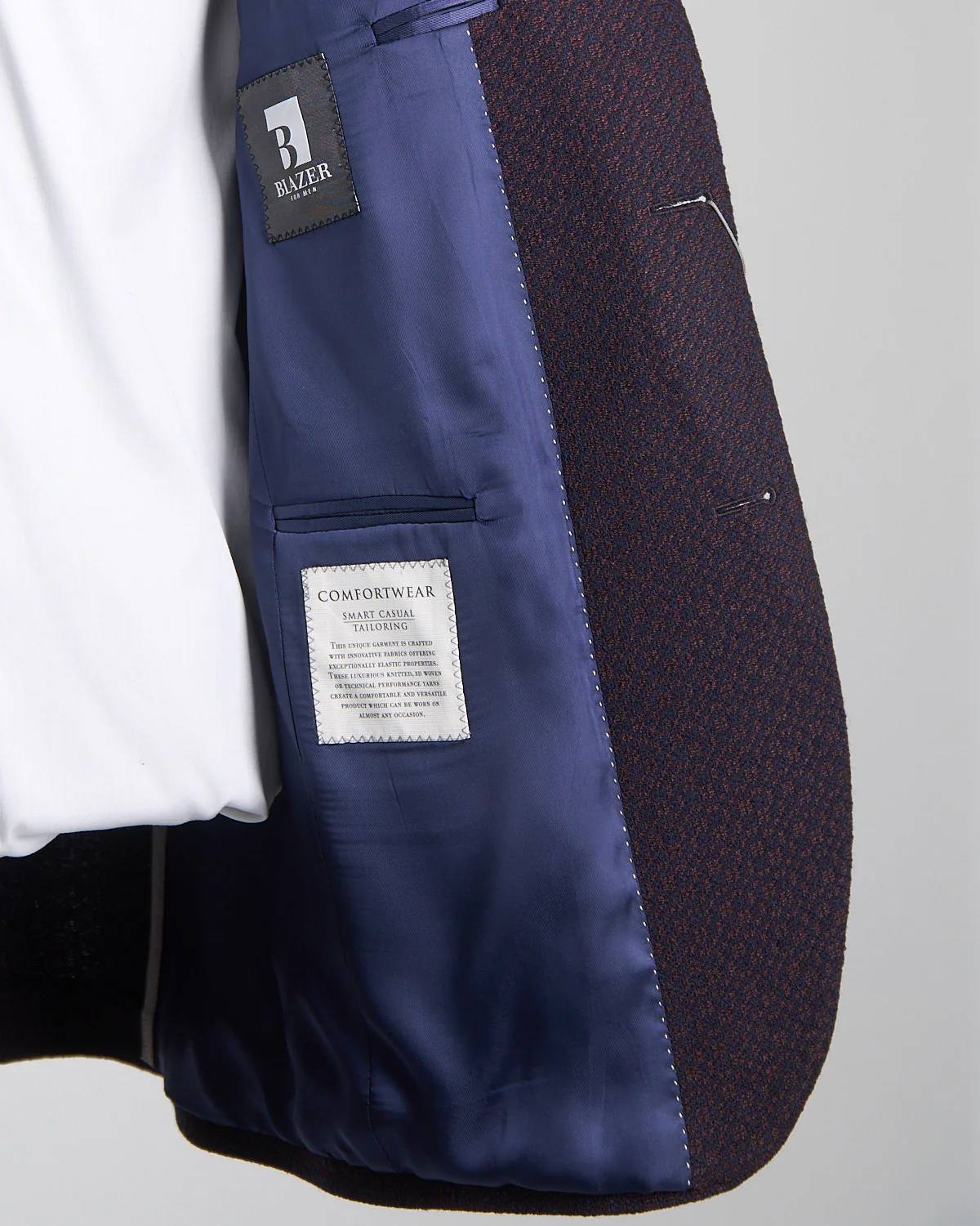 'Hampton' Fit Comfortwear Stretch Jacquard Wool Knit Sport Jacket - Image 8