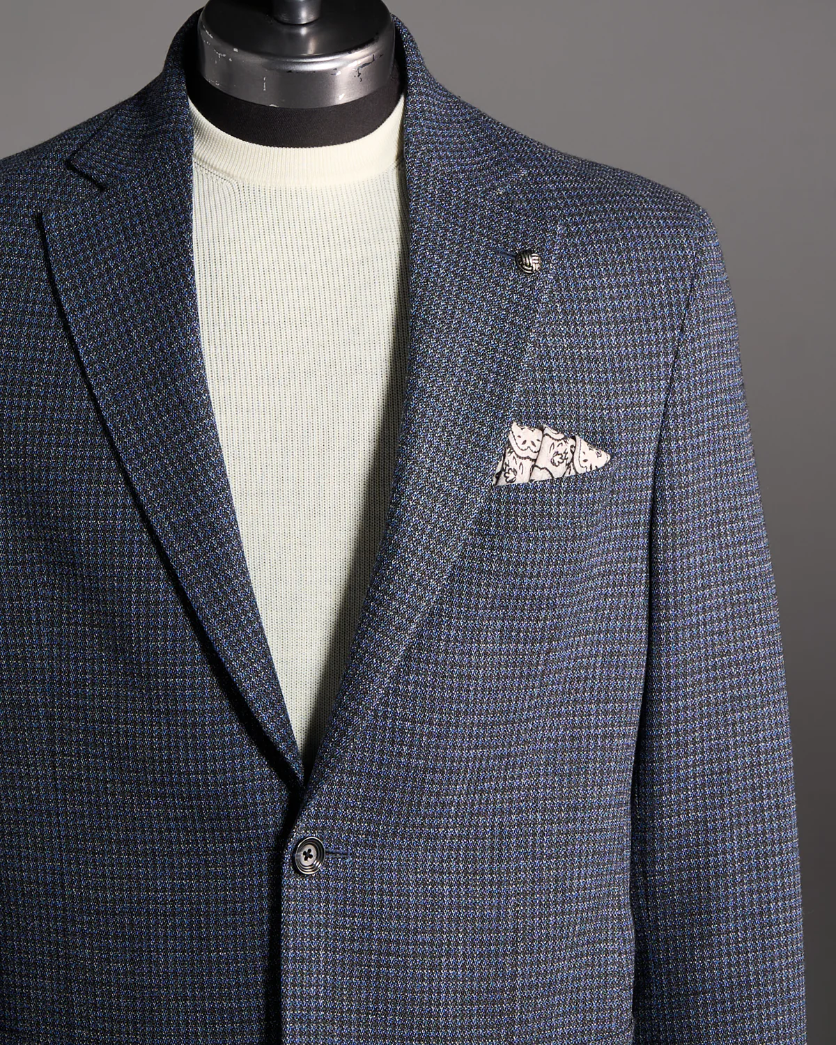 Indigo & Grey Neat Comfort Wool Stretch 'Hampton' Sport Jacket - Image 2