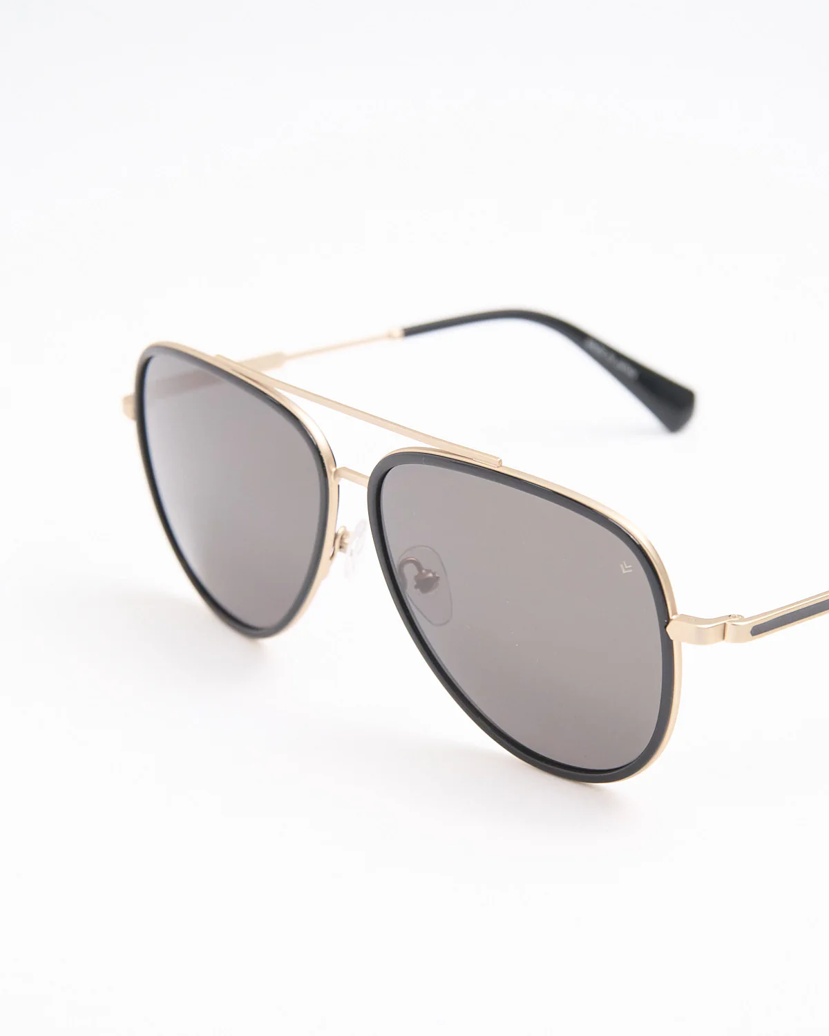 Black & Gold Double Frame Round Aviator SJV566 Sunglasses - Image 3