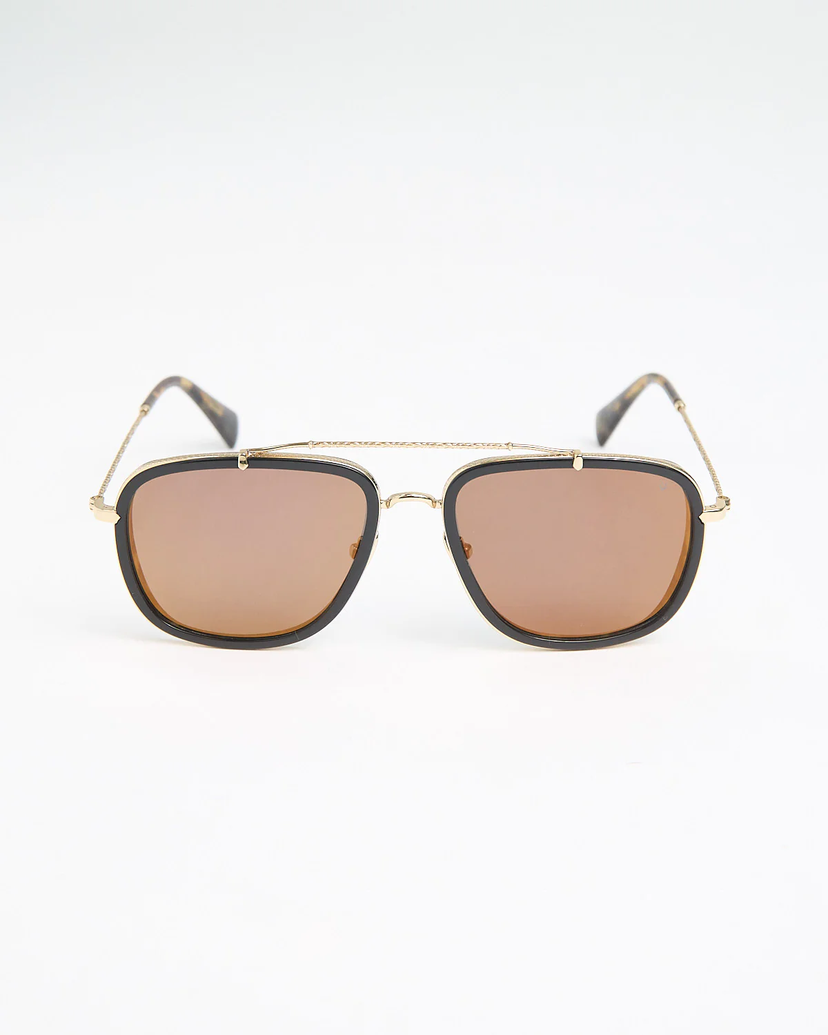 Black & Gold Tortoise Square Aviator SJV550 Sunglasses