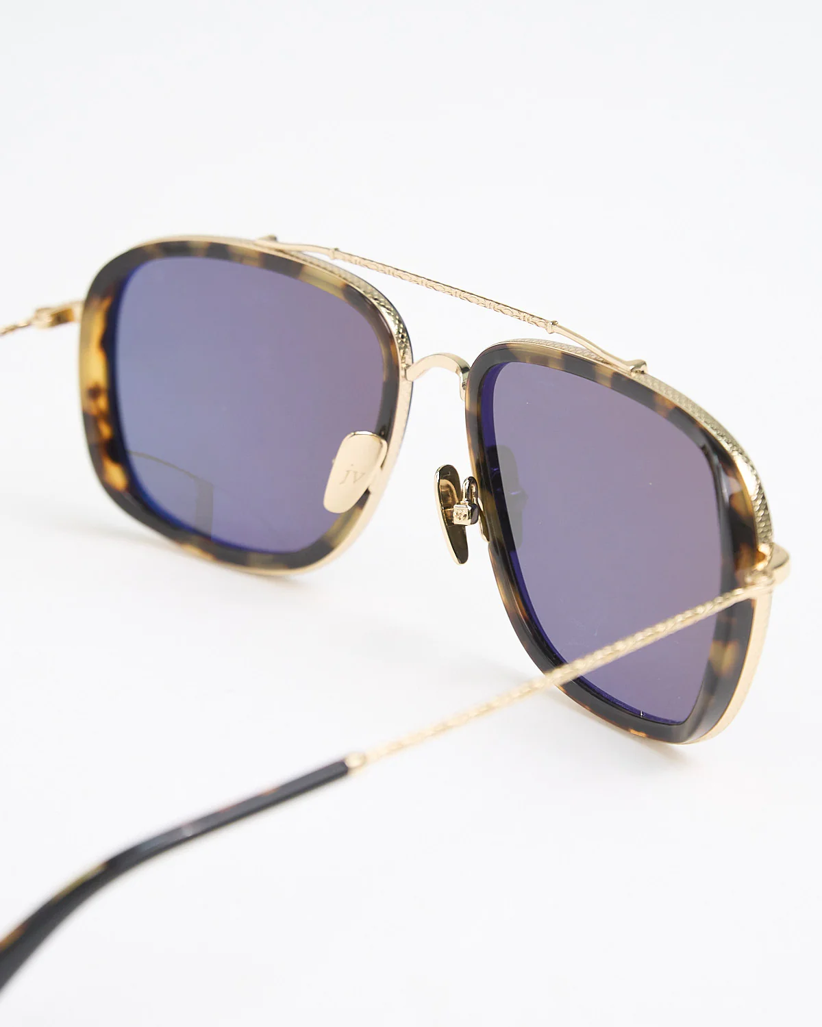 Black & Gold Tortoise Square Aviator SJV550 Sunglasses - Image 2
