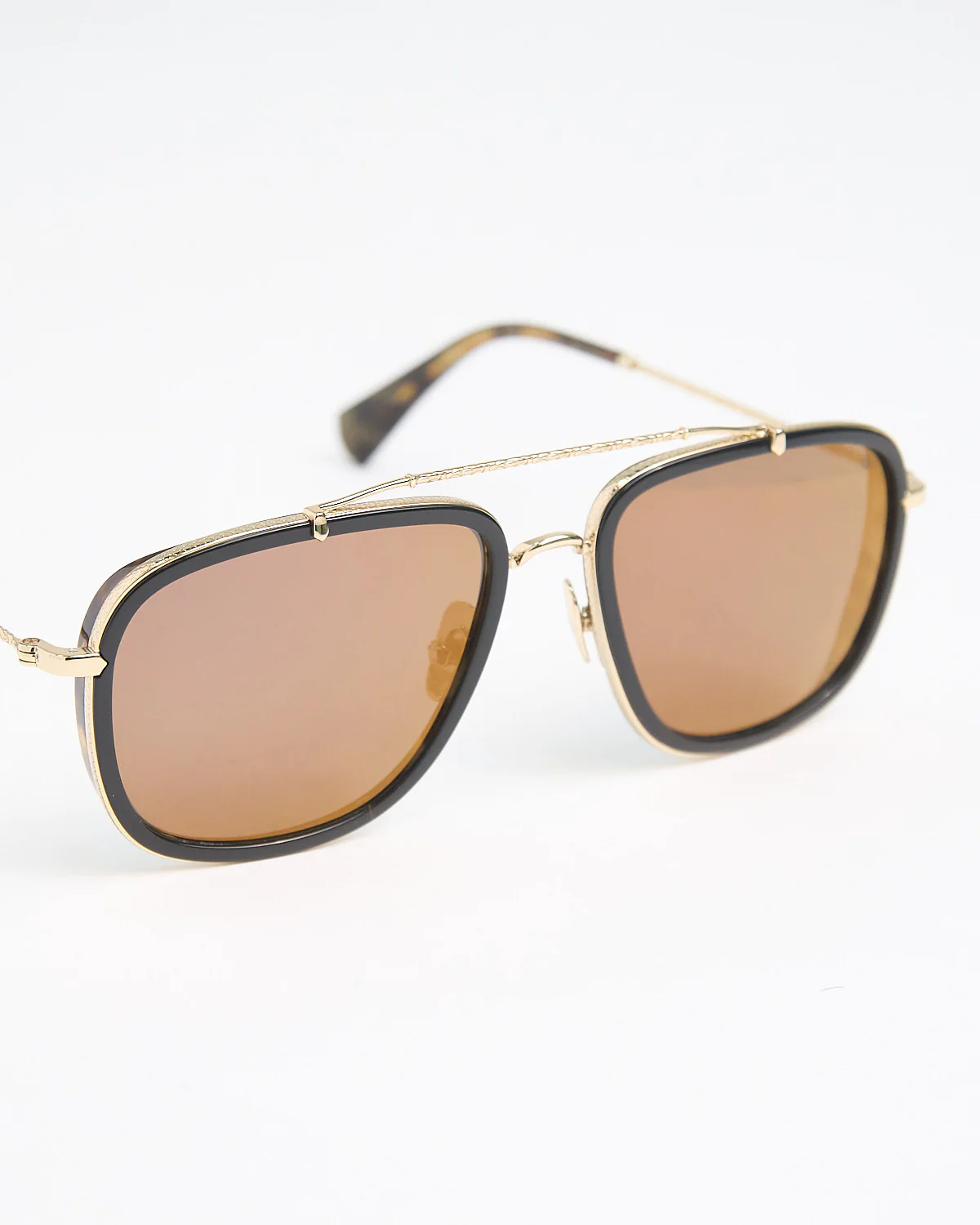 Black & Gold Tortoise Square Aviator SJV550 Sunglasses - Image 4