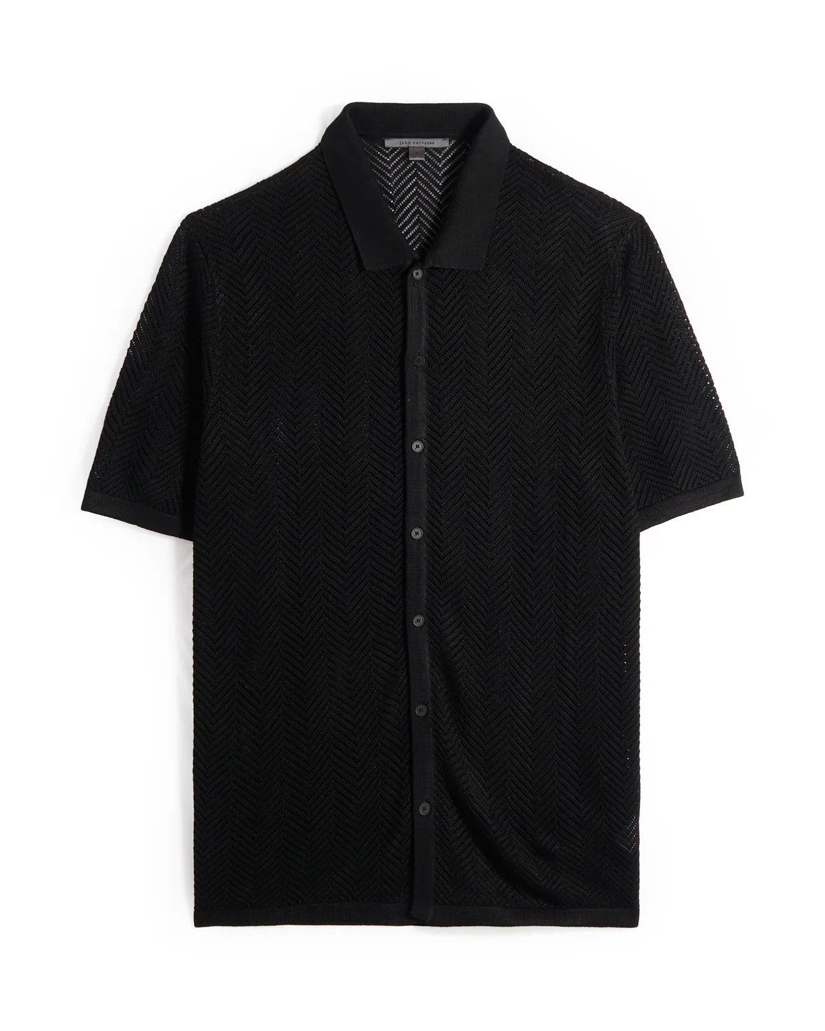 Ginsberg Ss Knit Herringbone Shirt