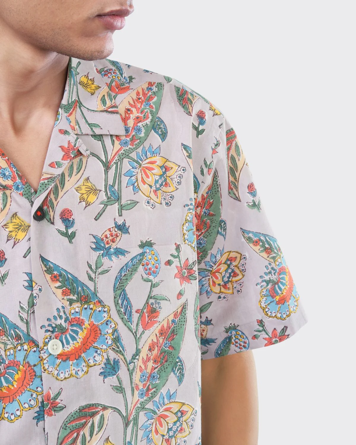 Oversized Block Print Camp Collar Shirt - Image 2