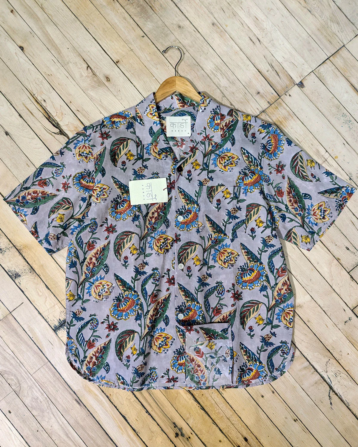 Oversized Block Print Camp Collar Shirt - Image 4
