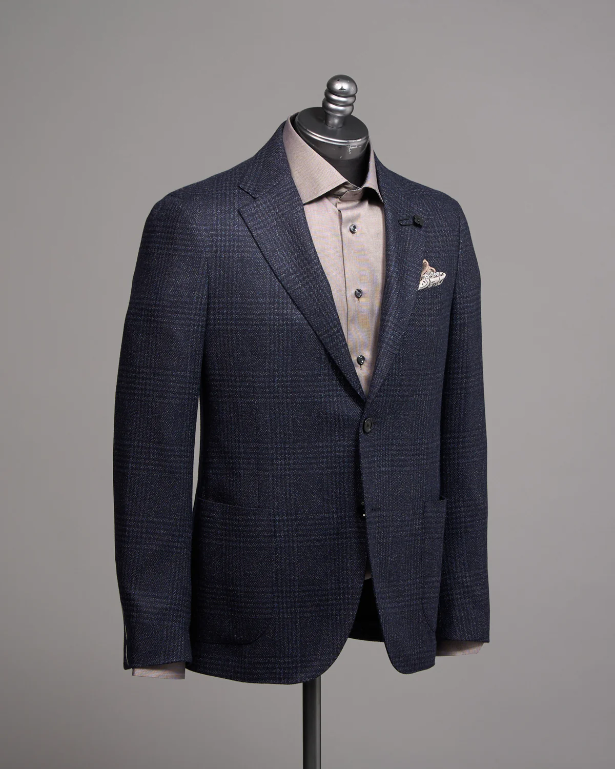 Navy Fine Tweed Glencheck 'Iconic' Fit Soft Sport Jacket