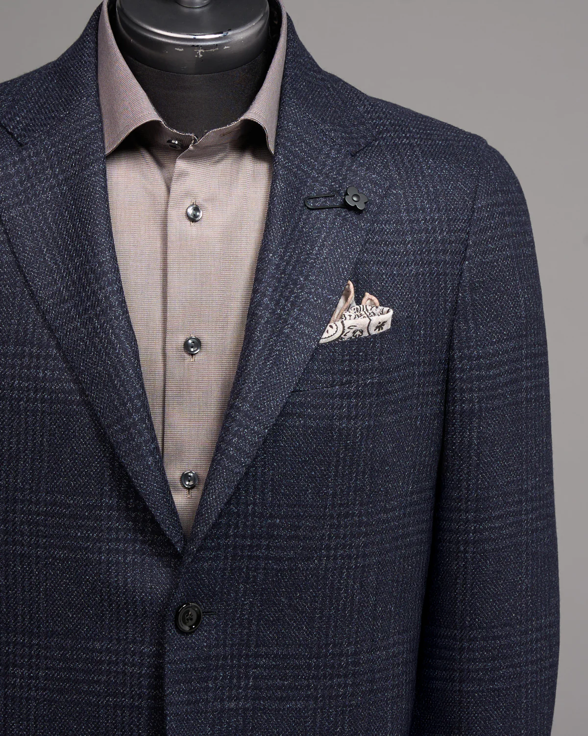 Navy Fine Tweed Glencheck 'Iconic' Fit Soft Sport Jacket - Image 2
