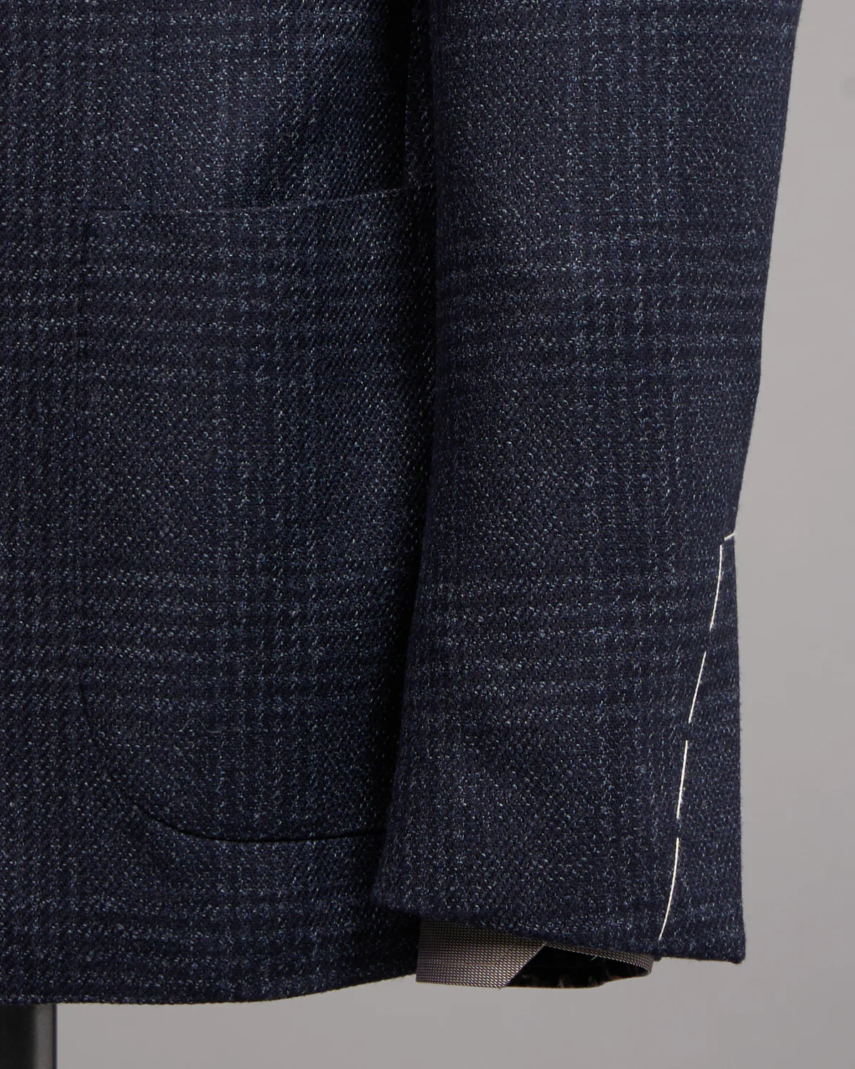 Navy Fine Tweed Glencheck 'Iconic' Fit Soft Sport Jacket - Image 3