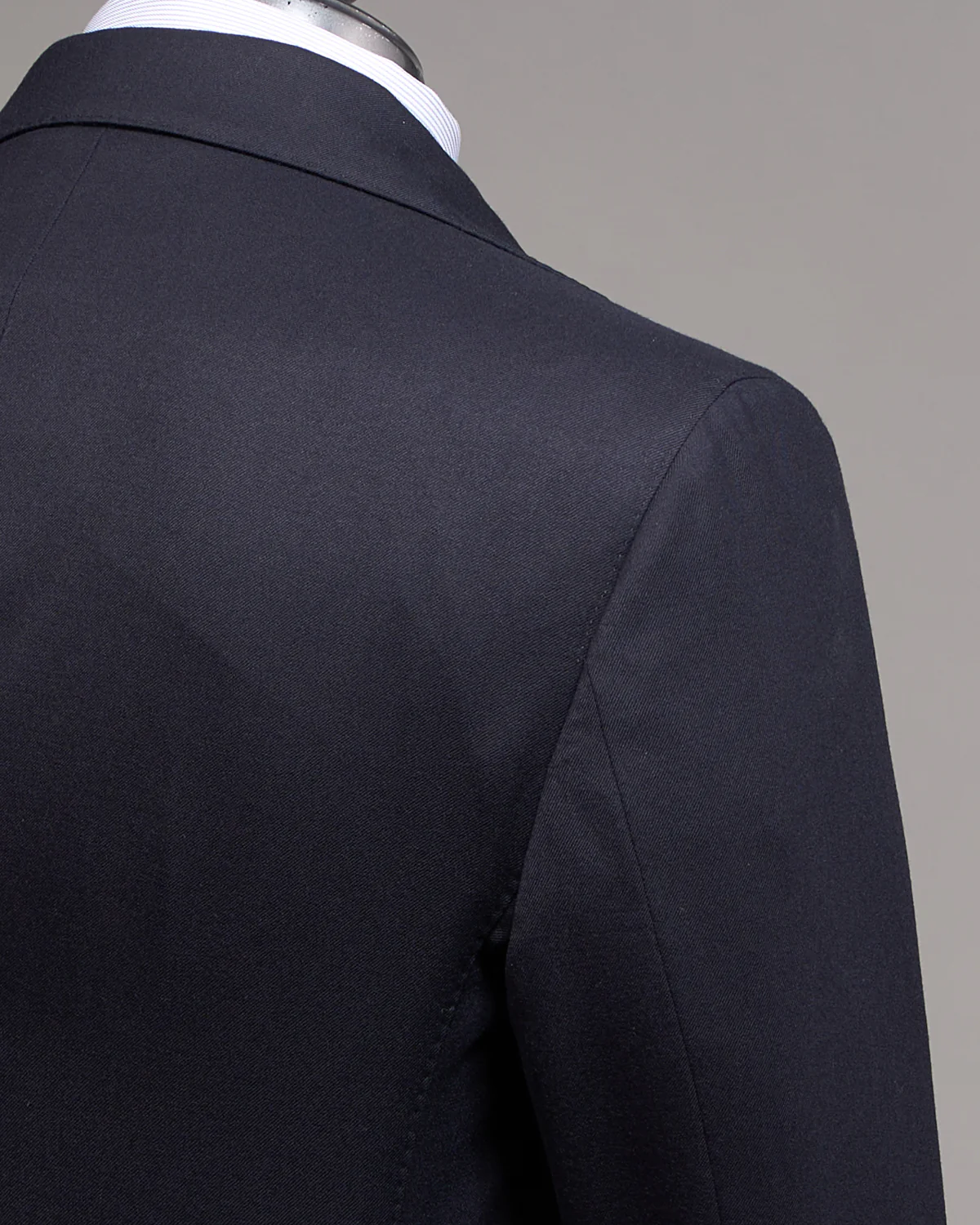 Solid Navy 'Iconic' Fit Stretch Worsted Flannel Wool Suit - Image 3