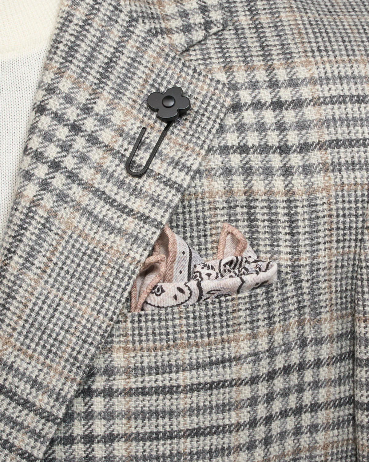 Wool & Cashmere 'Roma' Fit Light Prince Of Wales Check Soft Jacket - Image 5
