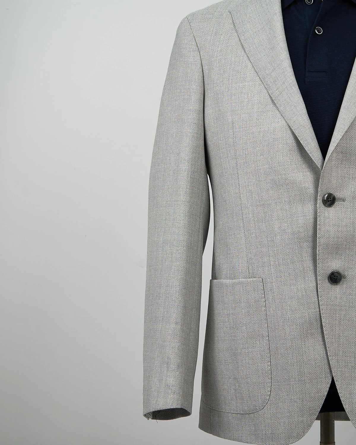 Essential Hopsack Silver Wool Blazer - Image 7