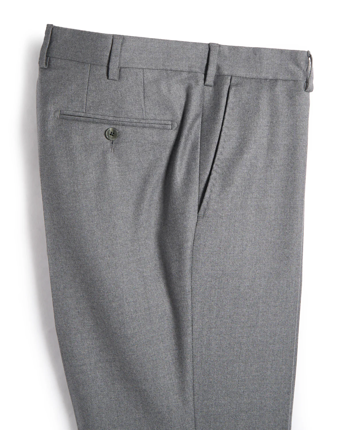 Flannel Wool Stretch Flat Front Dress Trousers - Image 5