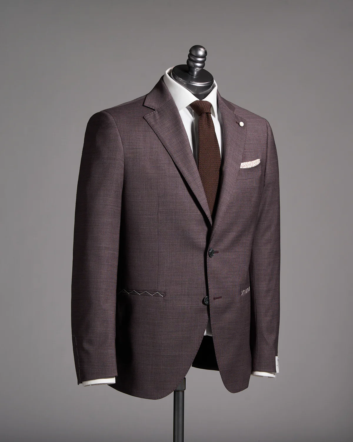 Micro Houndstooth Wool Stretch Suit