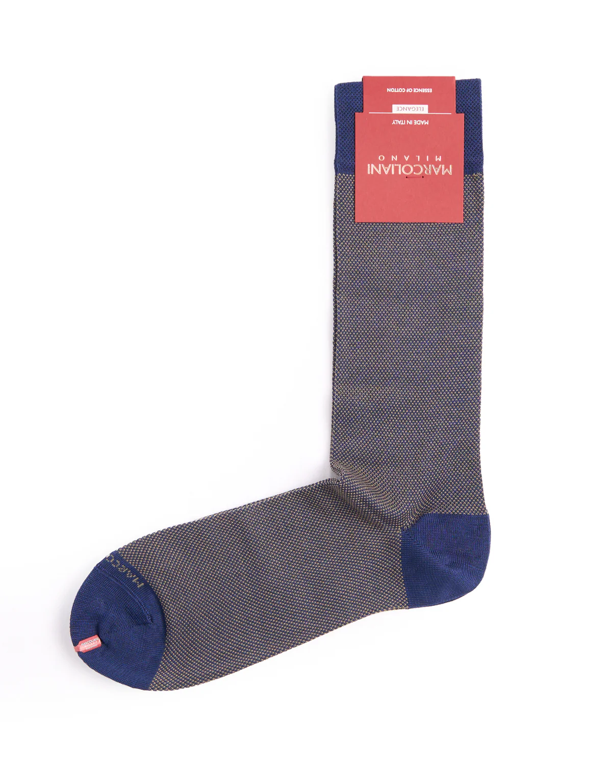 Blue - Beige Pima Cotton Birdseye Socks